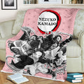 Nezuko Fleece Blanket Custom Demon Slayer Anime Uniform Mix Manga Style 3 - PerfectIvy