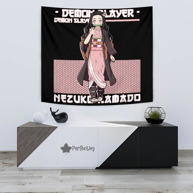 Nezuko Kamado Tapestry Custom Demon Slayer Anime Room Decor 3 - PerfectIvy