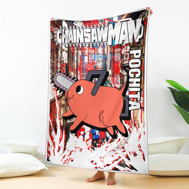 Pochita Blanket Custom Chainsaw Man Anime Bedding 2 - PerfectIvy