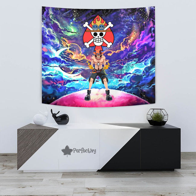 Portgas D. Ace Tapestry Custom Galaxy One Piece Anime Room Decor 3 - PerfectIvy