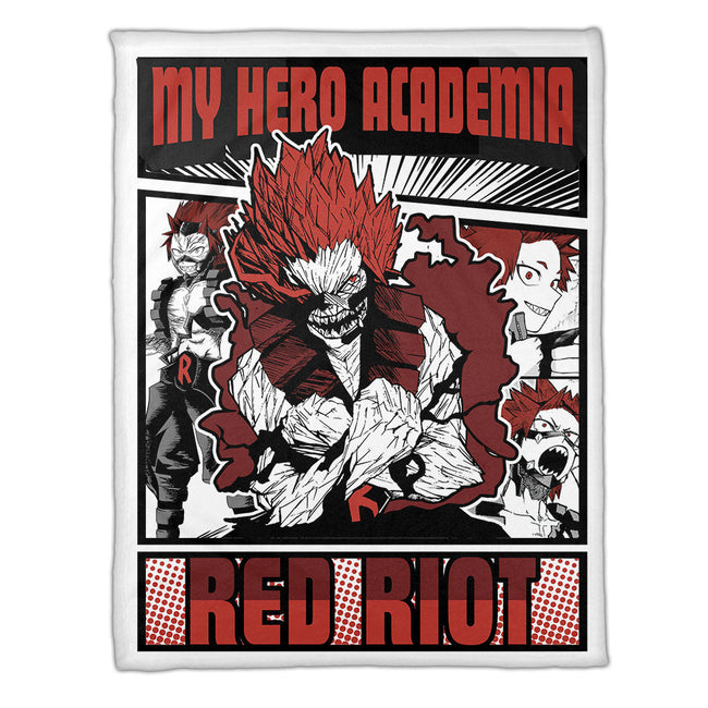 Red Riot Eijiro Kirishima Blanket Fleece Custom My Hero Academia Anime Bedding 1 - PerfectIvy