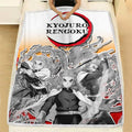 Rengoku Fleece Blanket Custom Demon Slayer Anime Uniform Mix Manga Style 4 - PerfectIvy