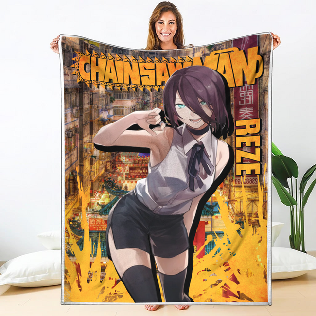 Reze Blanket Custom Chainsaw Man Anime Bedding 1 - PerfectIvy