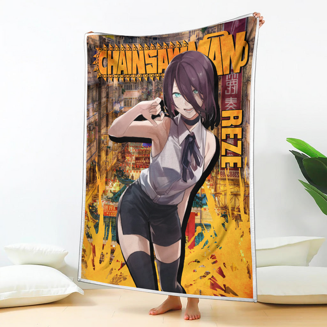 Reze Blanket Custom Chainsaw Man Anime Bedding 2 - PerfectIvy