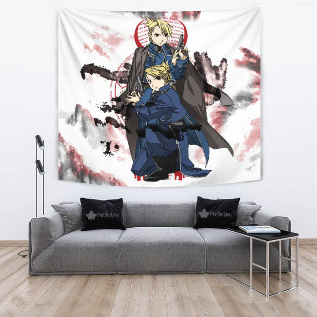 Riza Hawkeye Tapestry Custom Fullmetal Alchemist Anime Home Wall Decor For Bedroom Living Room 4 - PerfectIvy