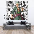 Roronoa Zoro Tapestry Custom One Piece Anime Manga Room Wall Decor 3 - PerfectIvy