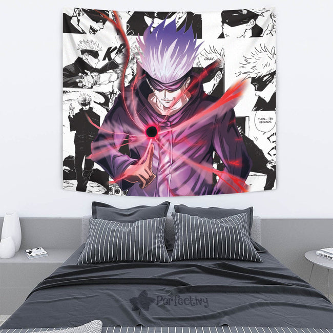 Satoru Gojo Tapestry Custom Jujutsu Kaisen Anime Manga Room Decor 2 - PerfectIvy