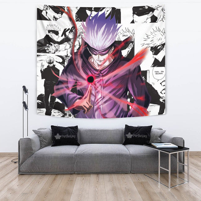 Satoru Gojo Tapestry Custom Jujutsu Kaisen Anime Manga Room Decor 4 - PerfectIvy
