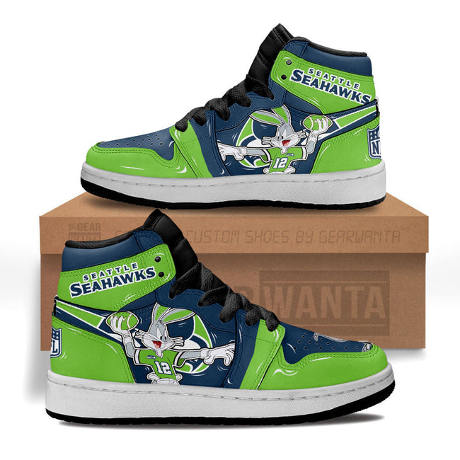 Seattle Seahawks Kid Sneakers Custom For Kids 1 - PerfectIvy