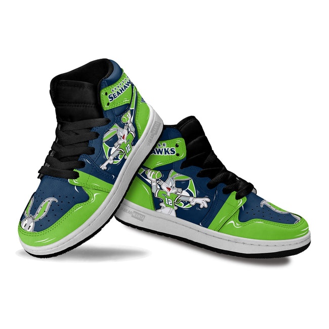 Seattle Seahawks Kid Sneakers Custom For Kids 3 - PerfectIvy