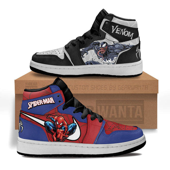Spiderman vs Venom Kid Sneakers Custom For Kids 1 - PerfectIvy