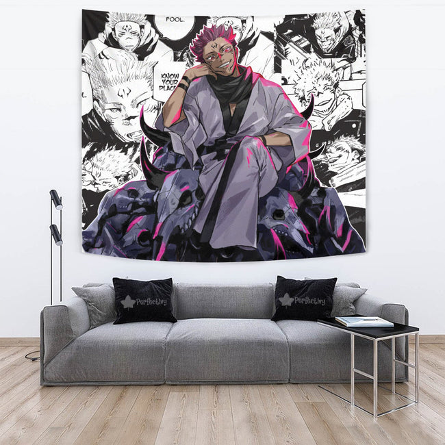 Sukuna Ryoumen Tapestry Custom Jujutsu Kaisen Anime Manga Room Decor 2 - PerfectIvy