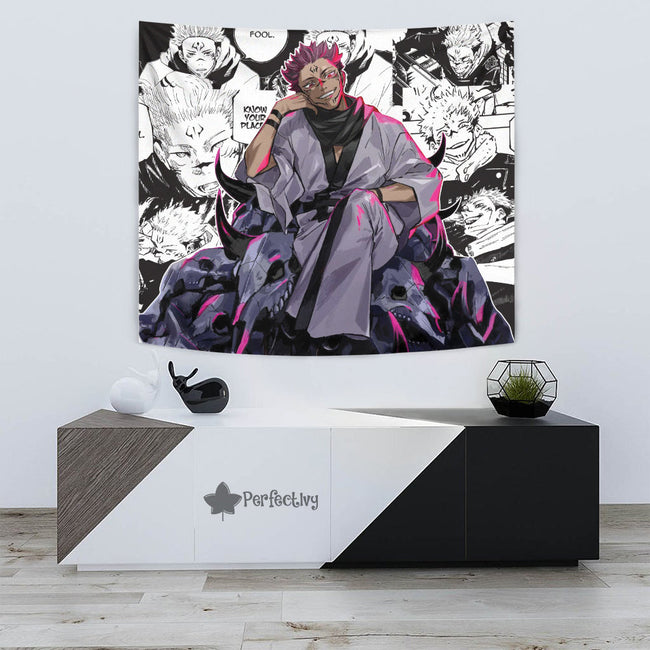 Sukuna Ryoumen Tapestry Custom Jujutsu Kaisen Anime Manga Room Decor 3 - PerfectIvy
