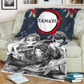 Tamayo Fleece Blanket Custom Demon Slayer Anime Uniform Mix Manga Style 3 - PerfectIvy