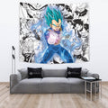 Vegeta Blue Tapestry Custom Dragon Ball Anime Manga Room Decor 2 - PerfectIvy