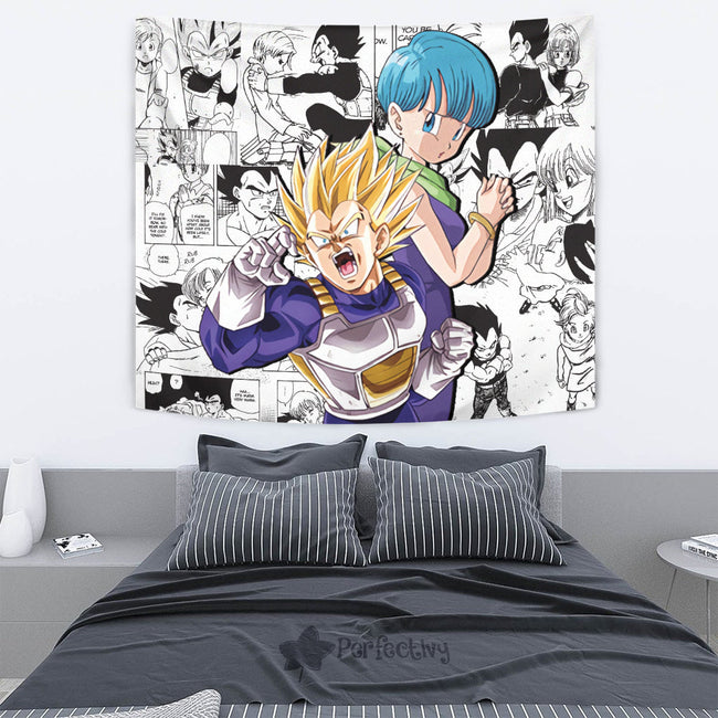 Vegeta x Bulma Tapestry Custom Dragon Ball Anime Room Decor 3 - PerfectIvy