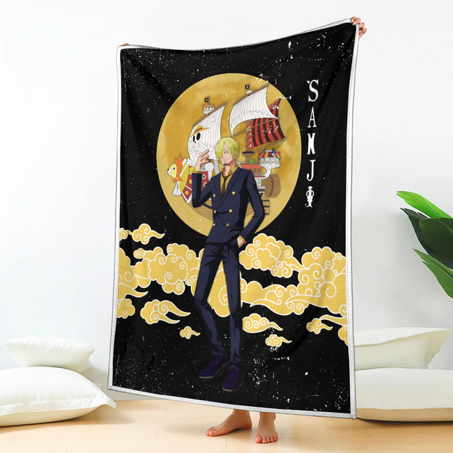 Vinsmoke Sanji Blanket Moon Style Custom One Piece Anime Bedding 2 - PerfectIvy