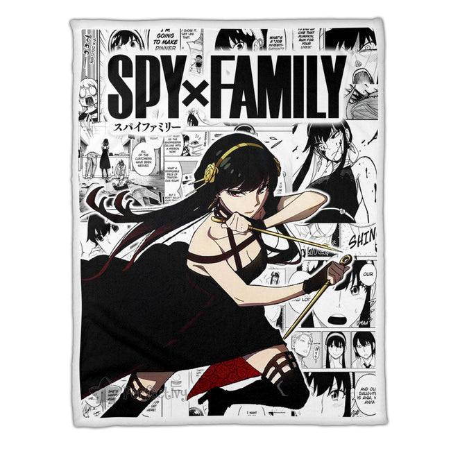 Yor Forger Fleece Blanket Custom Manga Style Gifts For Fans 1 - PerfectIvy