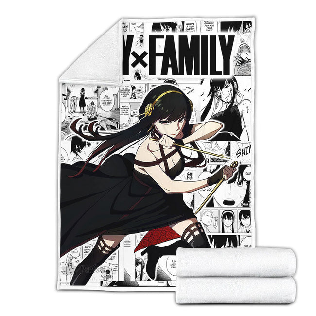 Yor Forger Fleece Blanket Custom Manga Style Gifts For Fans 2 - PerfectIvy