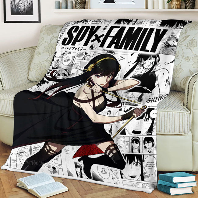 Yor Forger Fleece Blanket Custom Manga Style Gifts For Fans 3 - PerfectIvy