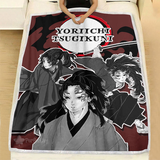 Yoriichi Fleece Blanket Custom Demon Slayer Anime Manga Bedding 4 - PerfectIvy