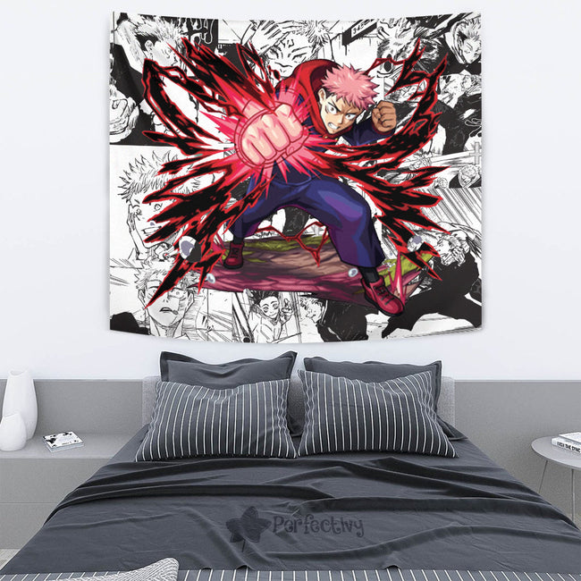 Yuji Itadori Tapestry Custom Jujutsu Kaisen Anime Manga Room Decor 4 - PerfectIvy
