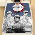 Yushiro Fleece Blanket Custom Demon Slayer Anime Uniform Mix Manga Style 4 - PerfectIvy