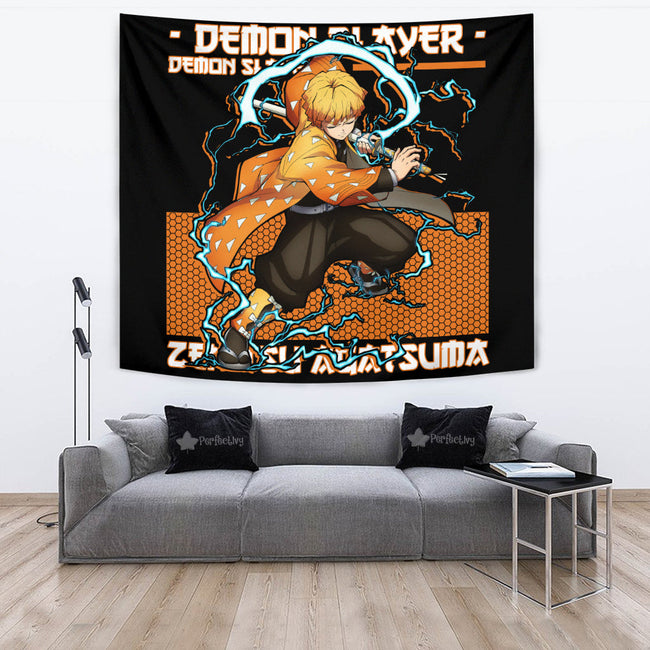 Zenitsu Agatsuma Tapestry Custom Demon Slayer Anime Home Decor 2 - PerfectIvy