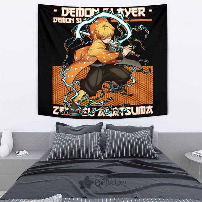 Zenitsu Agatsuma Tapestry Custom Demon Slayer Anime Home Decor 4 - PerfectIvy