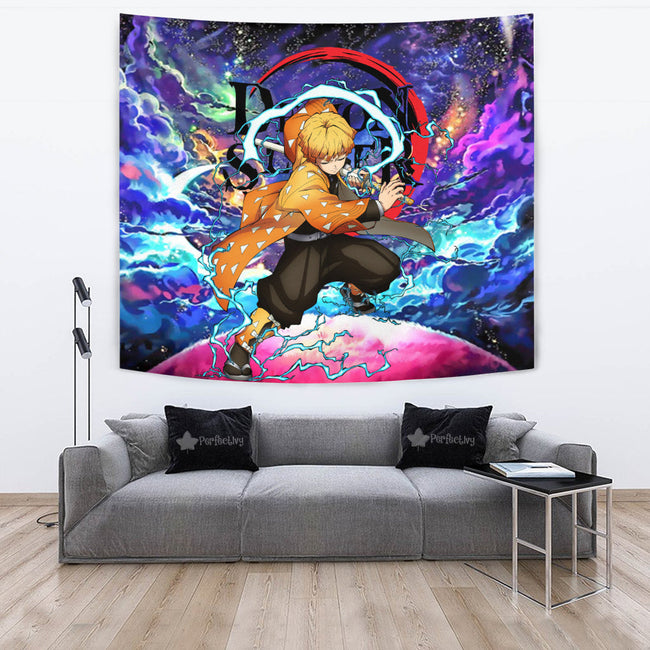 Zenitsu Tapestry Custom Galaxy Demon Slayer Anime Room Decor 2 - PerfectIvy