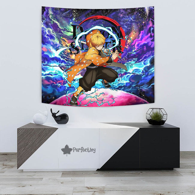 Zenitsu Tapestry Custom Galaxy Demon Slayer Anime Room Decor 3 - PerfectIvy