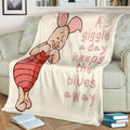 A Giggle A Day Keeps The Blues Away Piglet Fleece Blanket 3 - PerfectIvy
