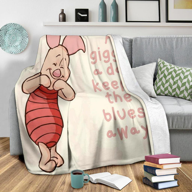 A Giggle A Day Keeps The Blues Away Piglet Fleece Blanket 4 - PerfectIvy