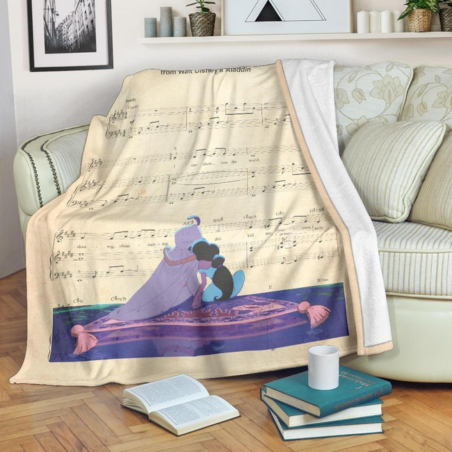 Aladdin & Jasmine Fleece Blanket For Bedding Decor 2 - PerfectIvy