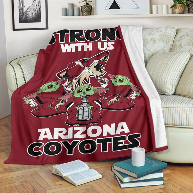 Arizona Coyotes Baby Yoda Fleece Blanket The Force Is Strong 2 - PerfectIvy