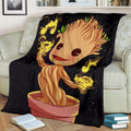 Baby Groot Fleece Blanket Cute Bedding Decor Gift Idea 2 - PerfectIvy