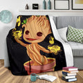 Baby Groot Fleece Blanket Cute Bedding Decor Gift Idea 3 - PerfectIvy