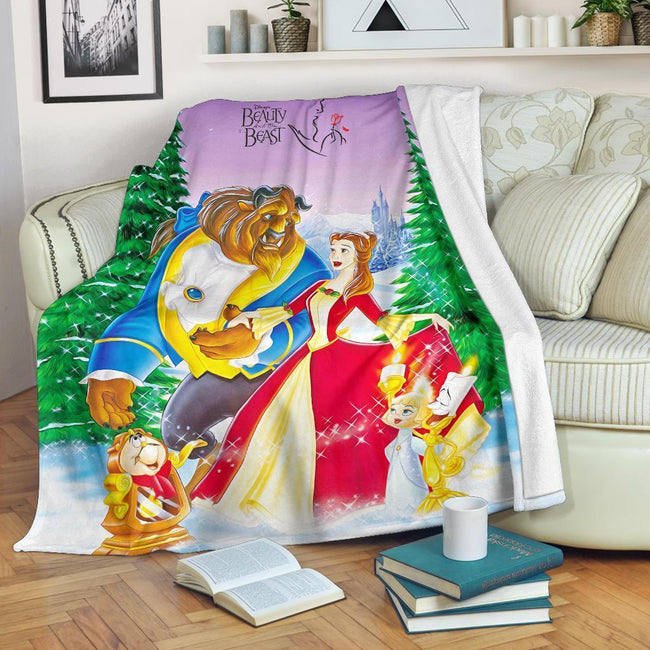 Beauty And The Beast Fleece Blanket Cartoon Fan Gift 2 - PerfectIvy