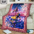 Beauty And The Beast Fleece Blanket Floral Dancing 2 - PerfectIvy