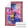 Beauty And The Beast Fleece Blanket Floral Dancing 4 - PerfectIvy