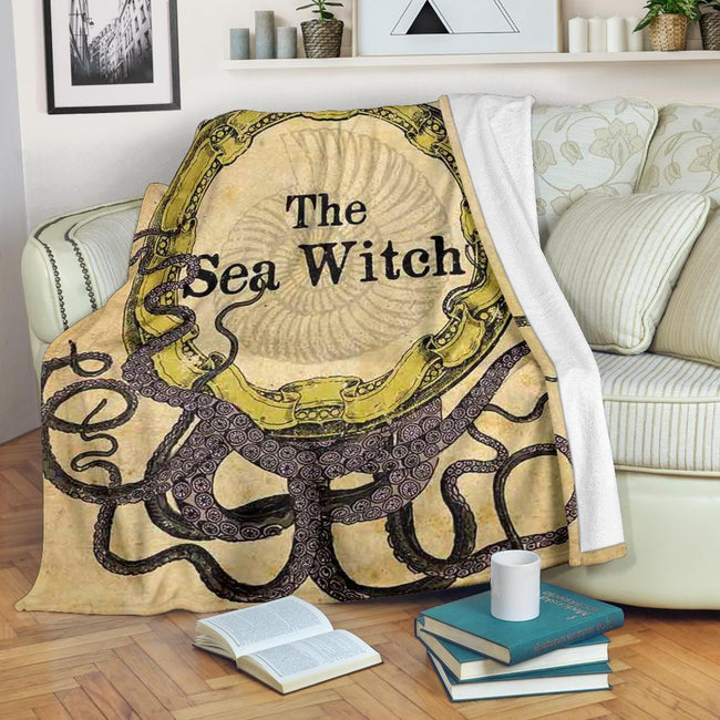 Beware The Sea Witch Fleece Blanket For Bedding Decor 1 - PerfectIvy