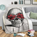 Book Page Skull Fleece Blanket 3 - PerfectIvy