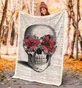 Book Page Skull Fleece Blanket 4 - PerfectIvy