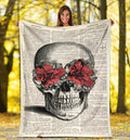 Book Page Skull Fleece Blanket 5 - PerfectIvy