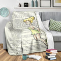Book Page Style Tinker Bell Fleece Blanket 3 - PerfectIvy
