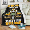 Boston Bruins Baby Yoda Fleece Blanket The Force Strong 2 - PerfectIvy