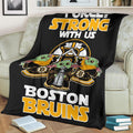 Boston Bruins Baby Yoda Fleece Blanket The Force Strong 3 - PerfectIvy