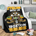 Boston Bruins Baby Yoda Fleece Blanket The Force Strong 4 - PerfectIvy