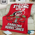 Carolina Hurricanes Fleece Blanket Baby Yoda The Force Is Strong 3 - PerfectIvy