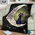 Cat Fleece Blanket I Love You To The Moon And Back 2 - PerfectIvy